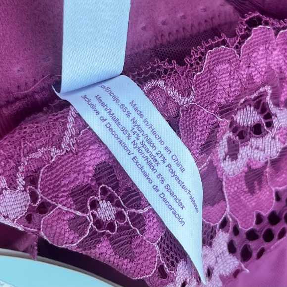 ADORED BY ADORE ME PINK LACE PAPAL LONGLINE DEMI BEA 32B NWT - Picture 6 of 8